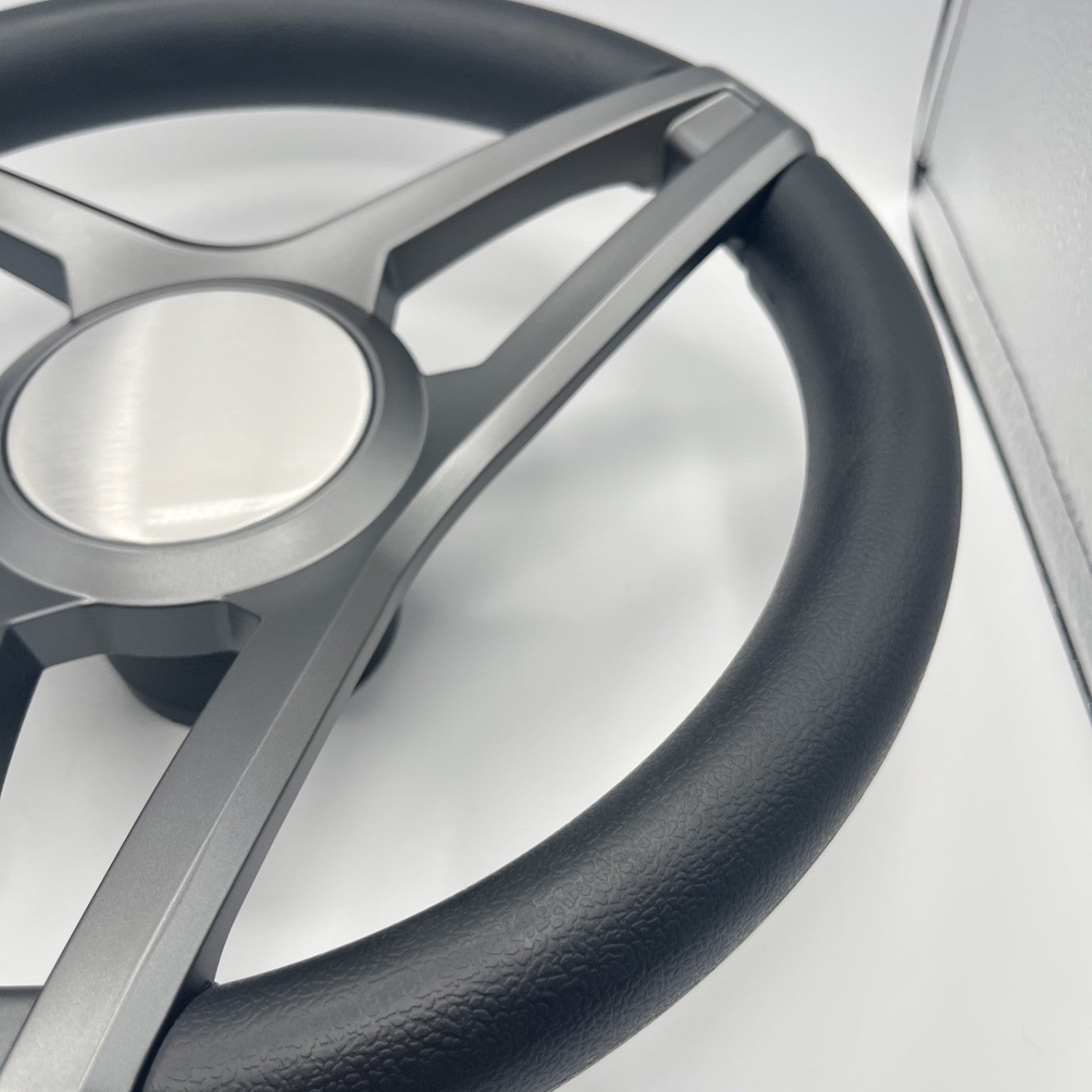 Molino Gray w/Soft Touch Urethane Rim Boat Steering Wheel | Plain