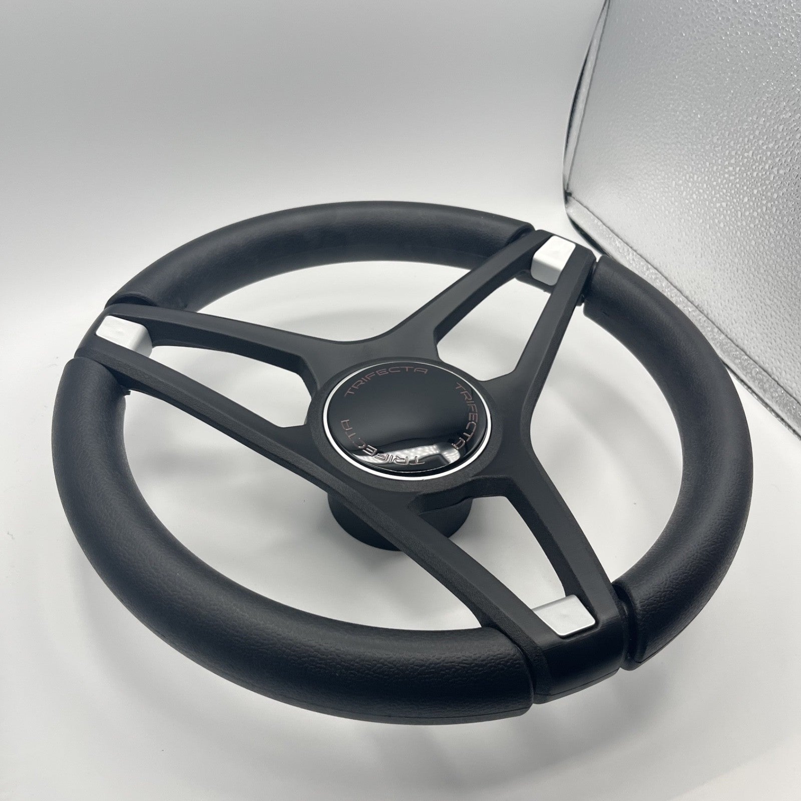 Molino Black w/Soft Touch Urethane Rim Boat Steering Wheel | Trifecta Boats