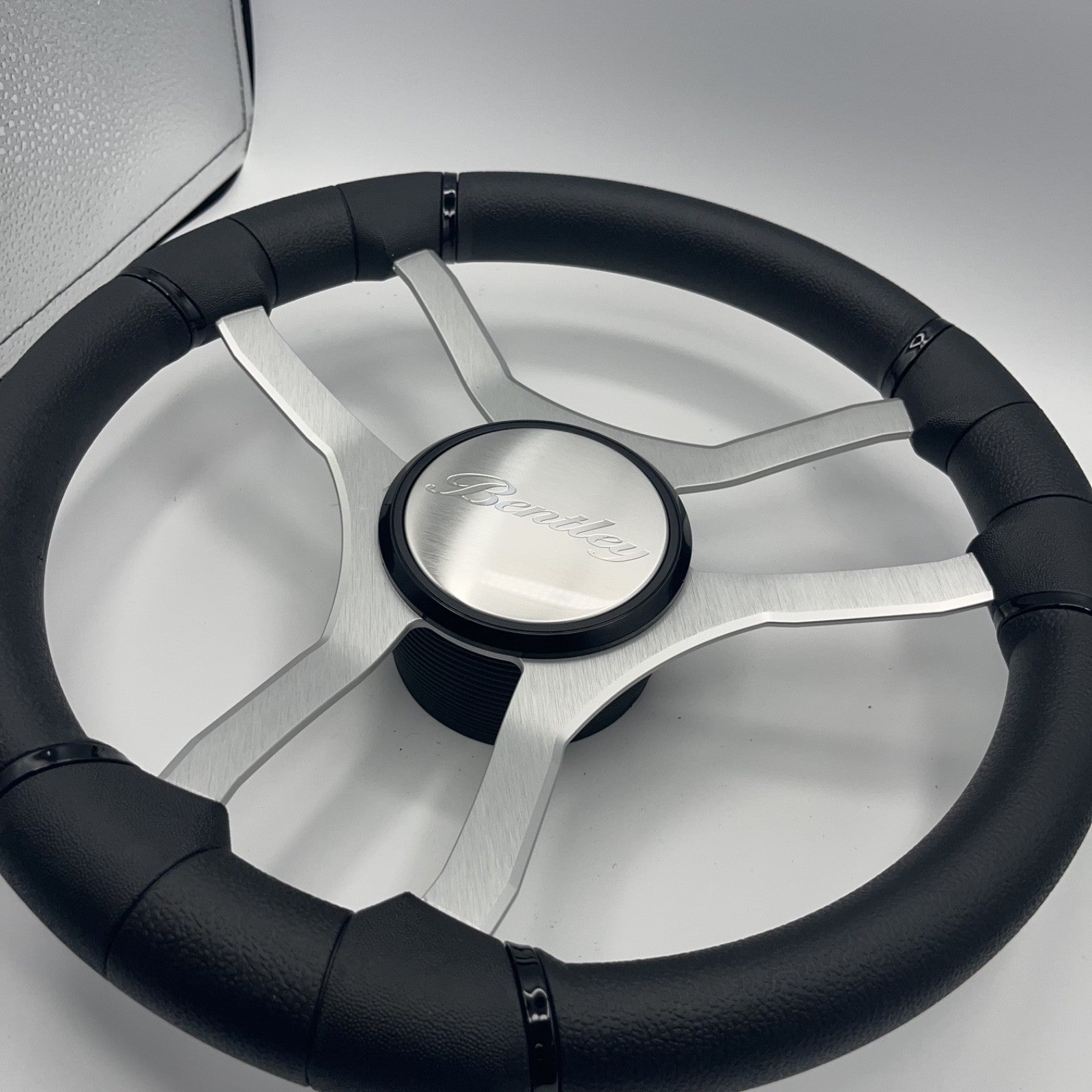 Malera Boat Steering Wheel Brushed Aluminum Spokes | Bentley