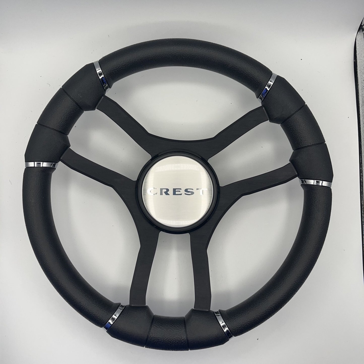 Malera Boat Steering Wheel Black Aluminum Spokes | Crest Boats