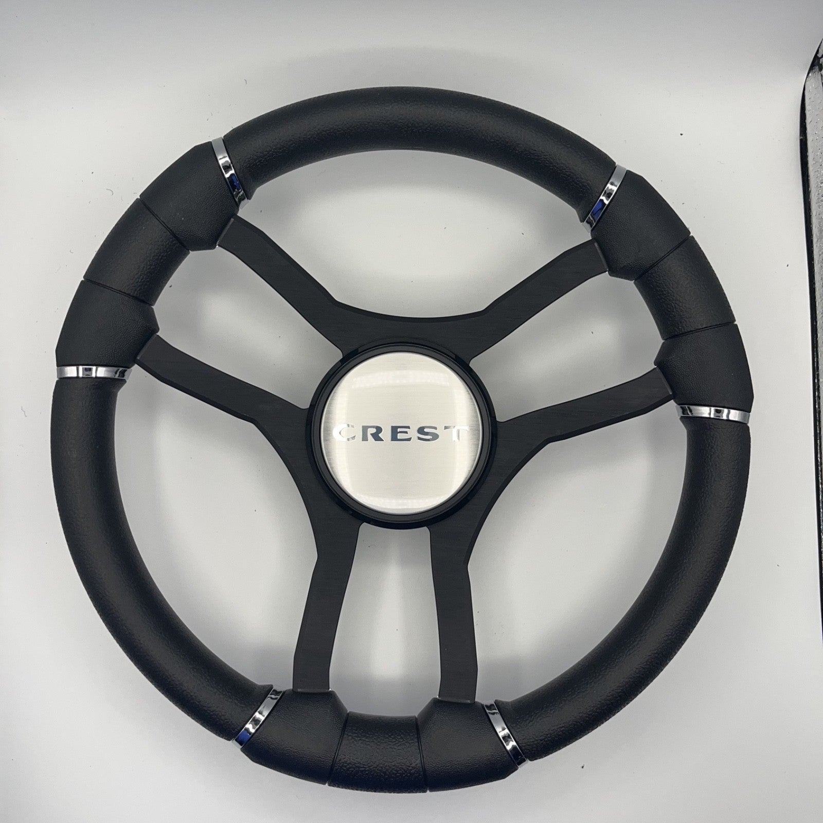 Malera Boat Steering Wheel Black Aluminum Spokes | Crest Boats