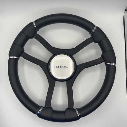 Malera Boat Steering Wheel Black Aluminum Spokes | Crest Boats