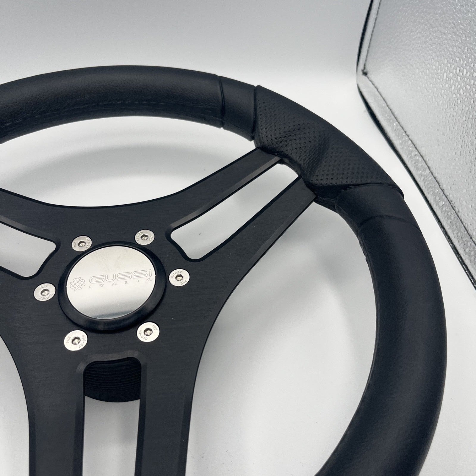 Molinara Marine Steering Wheel Black Brushed Alum Spokes | Gussi Italia