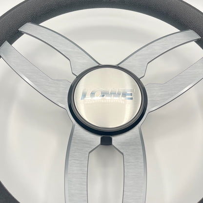 Cabrio Boat Steering Wheel Gray Brushed Alum Spoke | Lowe Boat