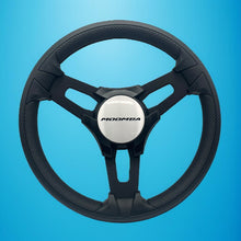 Model 15 Boat Steering Wheel Black Brushed Alum Spokes |Blk Moomba