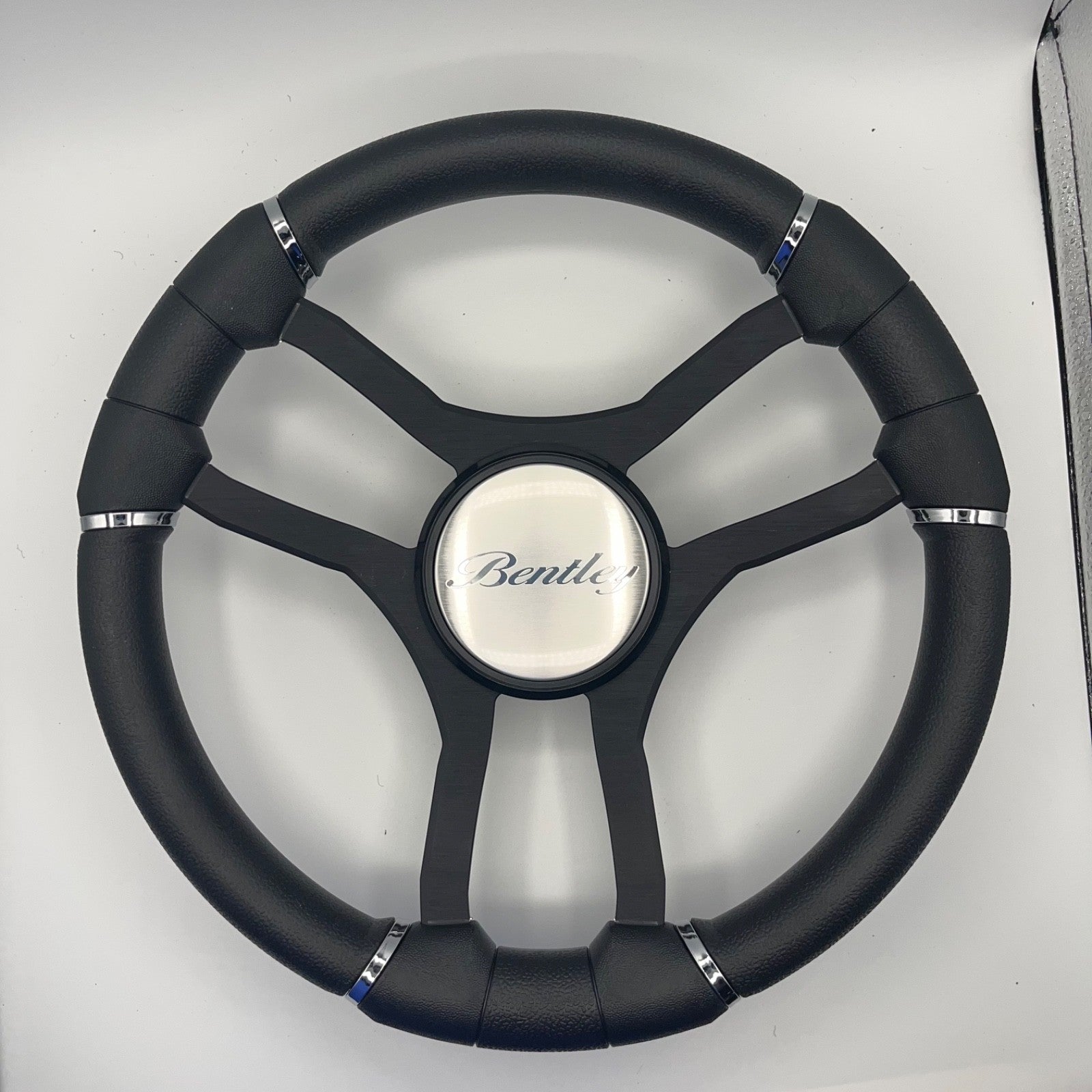Malera Boat Steering Wheel Black Aluminum Spokes | Bentley