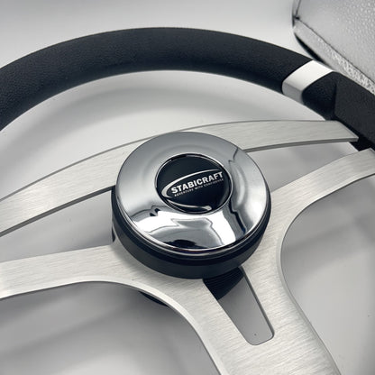 Badia Boat Steering Wheel Brushed Aluminum Spokes | Stabicraft