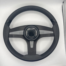 Badia Boat Steering Wheel Brushed Black Aluminum Spokes | LG Black Snap-in