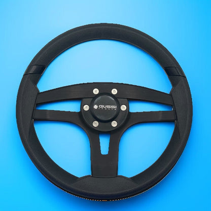 Badia Boat Steering Wheel Brushed Black Aluminum Spokes | Gussi Snap-in