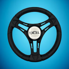Verona Boat Steering Wheel Black Brushed Aluminum Spokes | Excel Boats