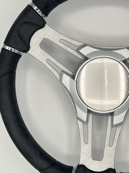 Verona Boat Steering Wheel Brushed Aluminum Spokes | Plain