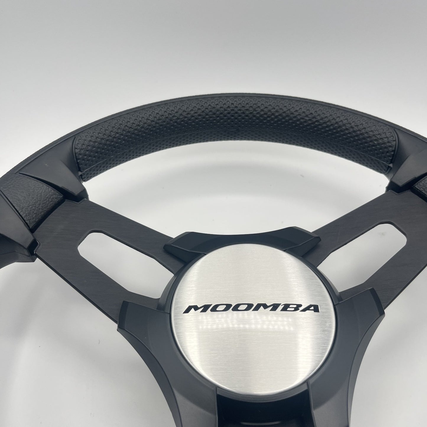 Gussi Italia Boat Model 15 Steering Wheel Black Brushed Alum Spokes |Blk Moomba