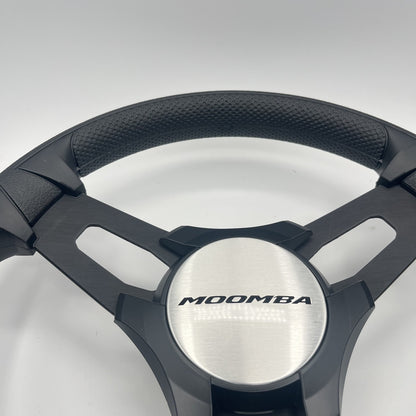 Gussi Italia Boat Model 15 Steering Wheel Black Brushed Alum Spokes |Blk Moomba
