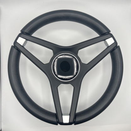 Molino Black w/Soft Touch Urethane Rim Boat Steering Wheel | South Bay Boats