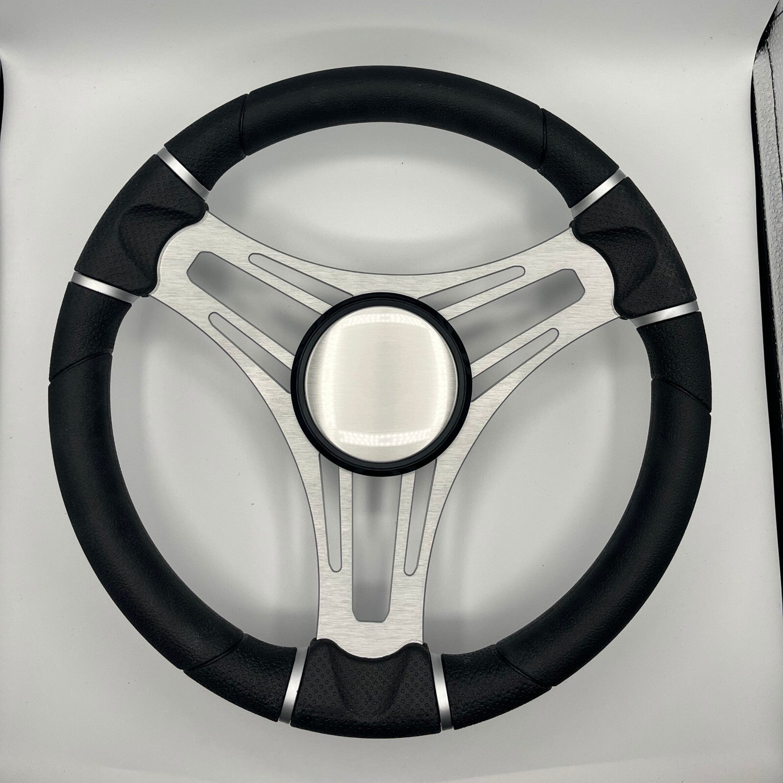 Gussi Italia Boat Steering Wheel Brushed Aluminum Spokes | Plain