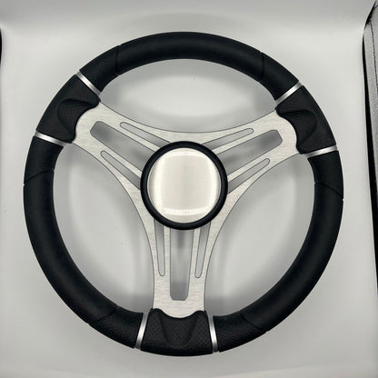 Gussi Italia Boat Steering Wheel Brushed Aluminum Spokes | Plain