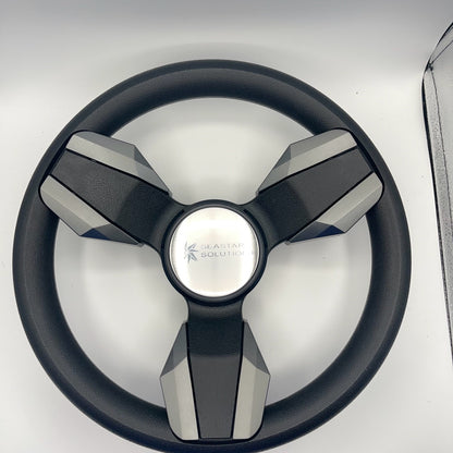 Collina Boat Steering Wheel Dark Gray Inserts - Seastar - Keyed ONLY