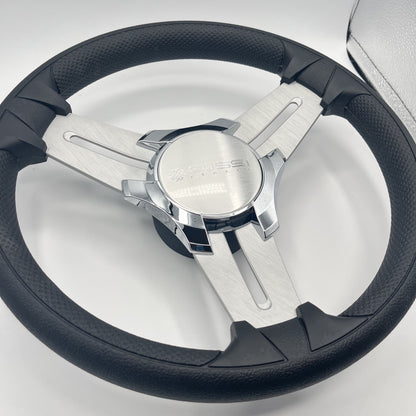 Model 15 Marine Steering Wheel Brush Alum Spokes | Gussi Italia Logo