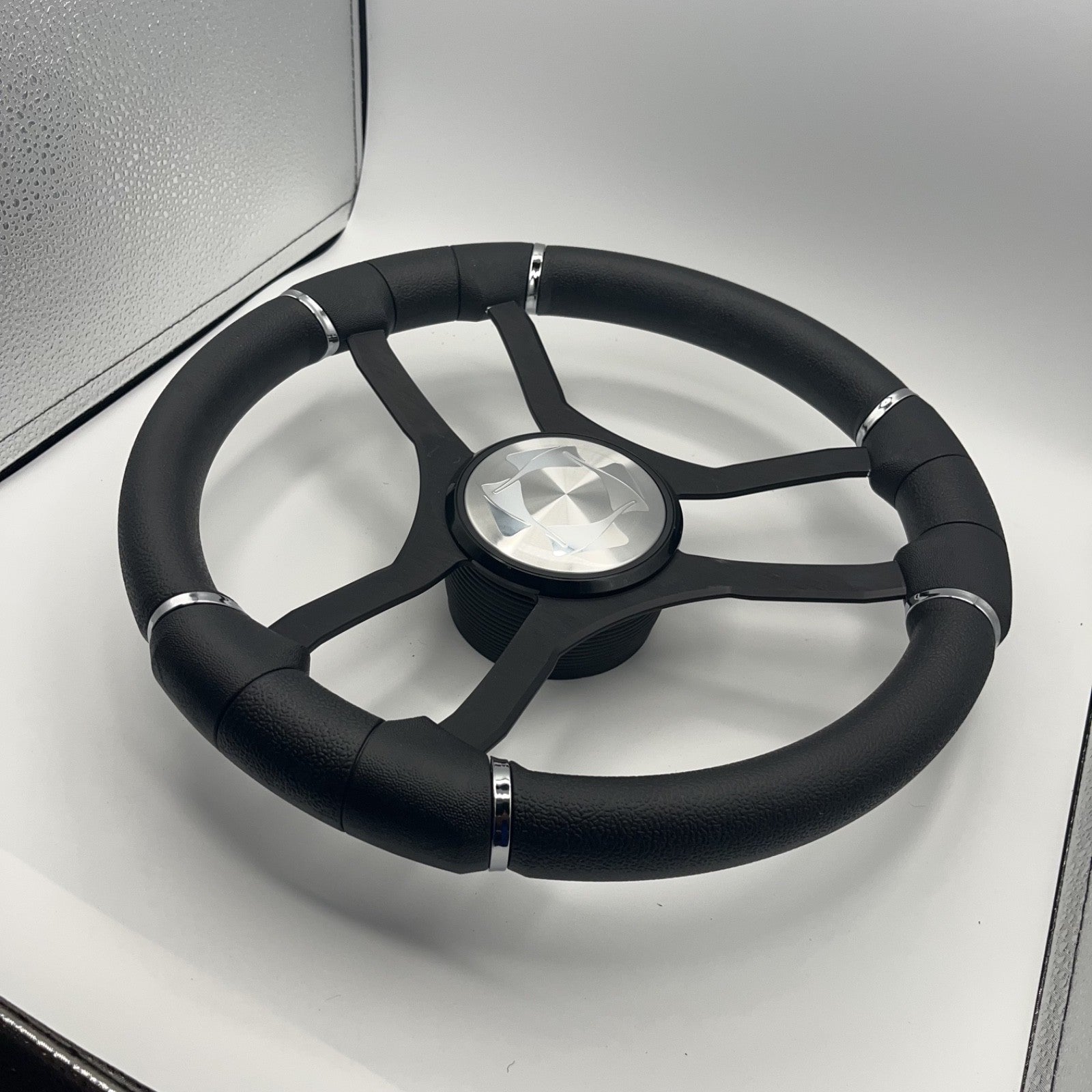 Malera Boat Steering Wheel Black Aluminum Spokes | Stingray