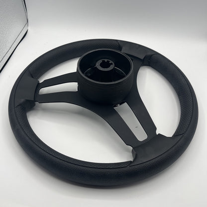 Gussi Italia Marine Steering Wheel Black Brush Metal Spokes | Chrome Plain