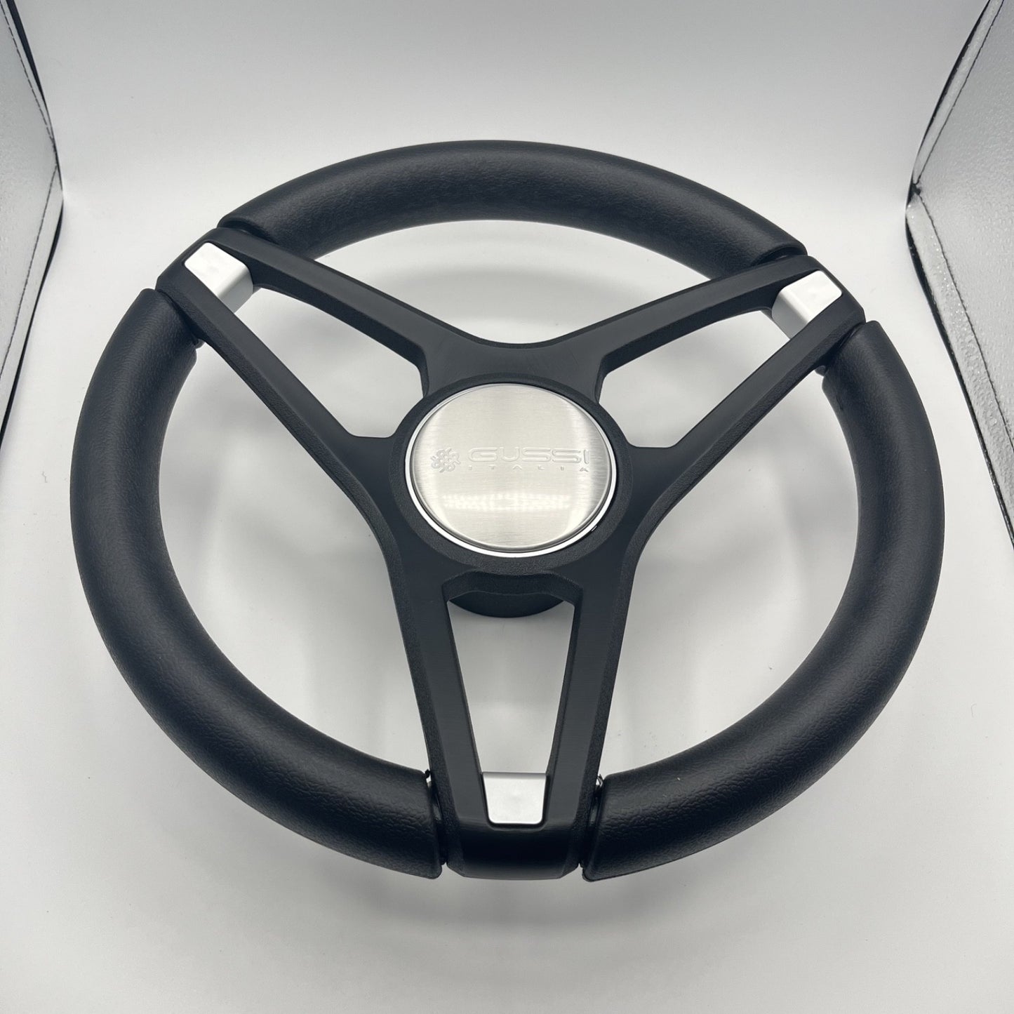 Molino Black w/Soft Touch Urethane Rim Boat Steering Wheel | Gussi