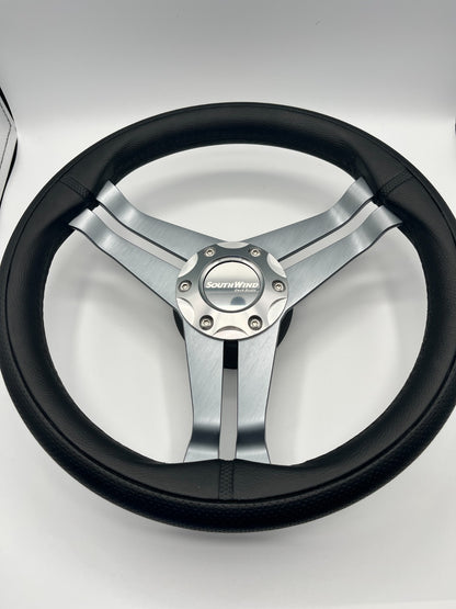 W208 Steering Wheel Gray Brushed Alum Spoke | SouthWind Deck Boats