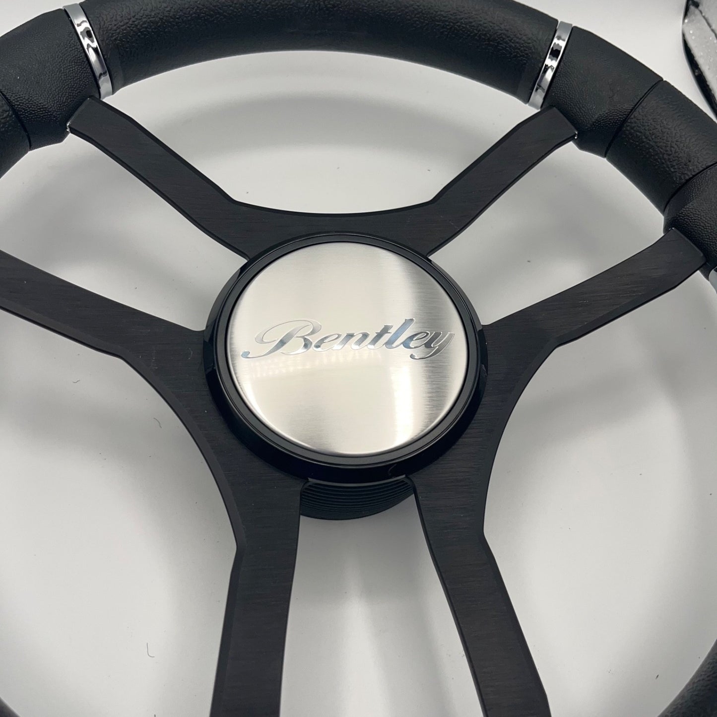 Malera Boat Steering Wheel Black Aluminum Spokes | Bentley