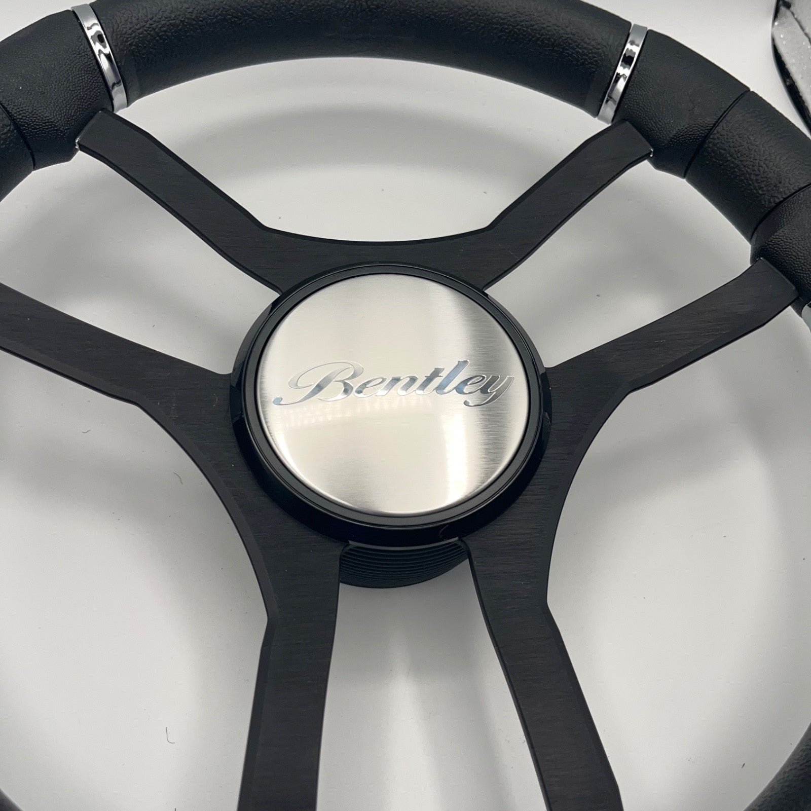Malera Boat Steering Wheel Black Aluminum Spokes | Bentley