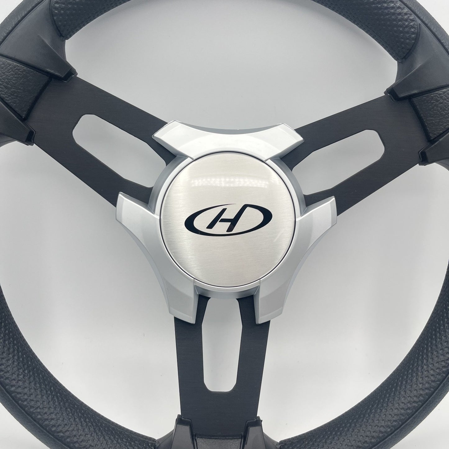 Gussi Italia Boat Model 15 Steering Wheel Black Brushed Alum Spokes | Harris
