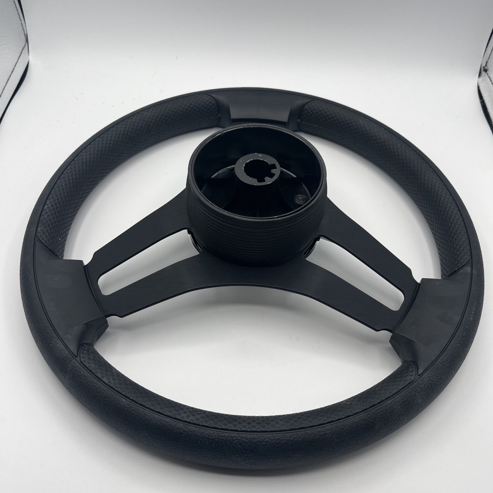 Gussi Italia Marine Steering Wheel Black Brush Metal Spokes | Sun Chaser