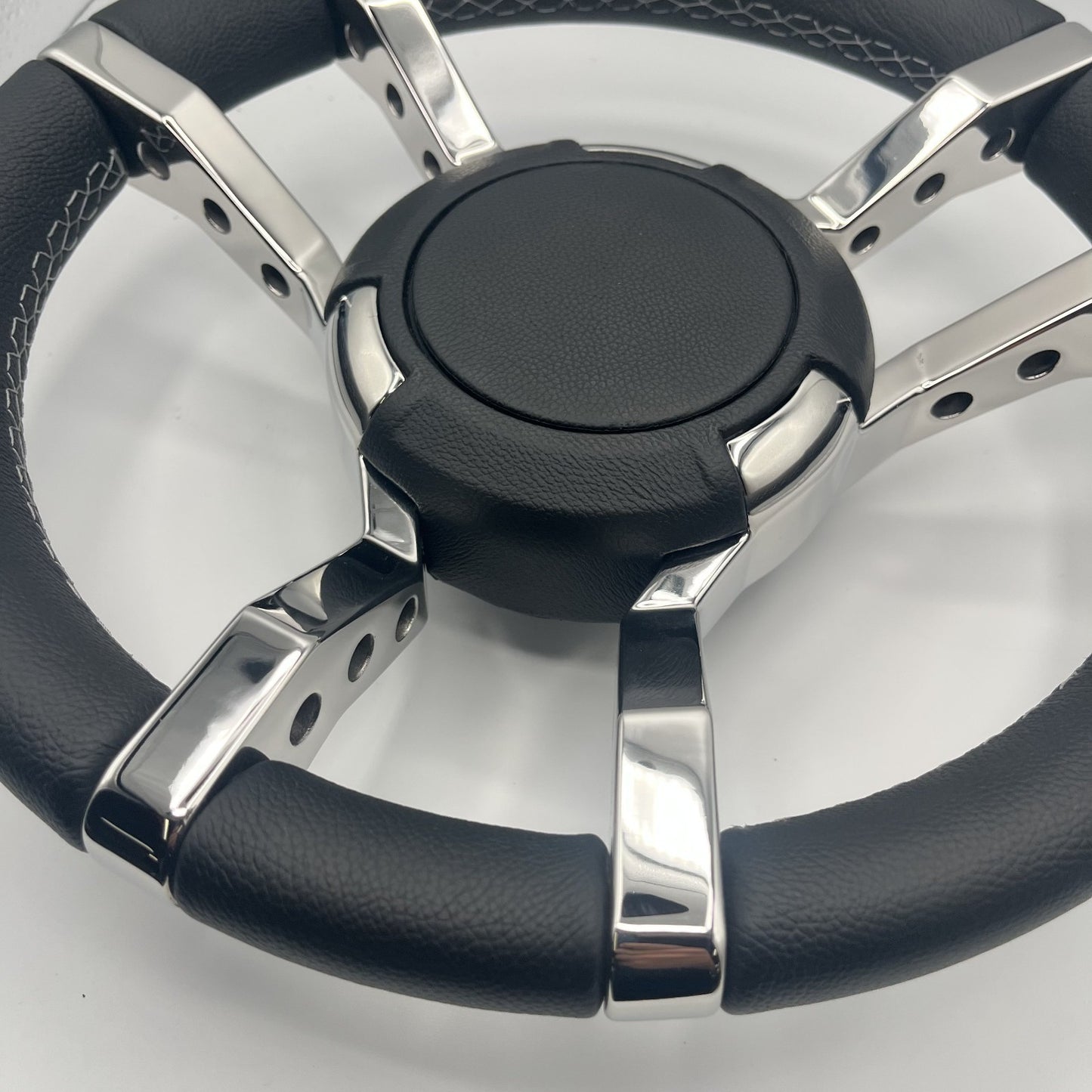 Gussi Italia Boat Steering Wheel Black Stainless Steel Spokes | Gussi Italia