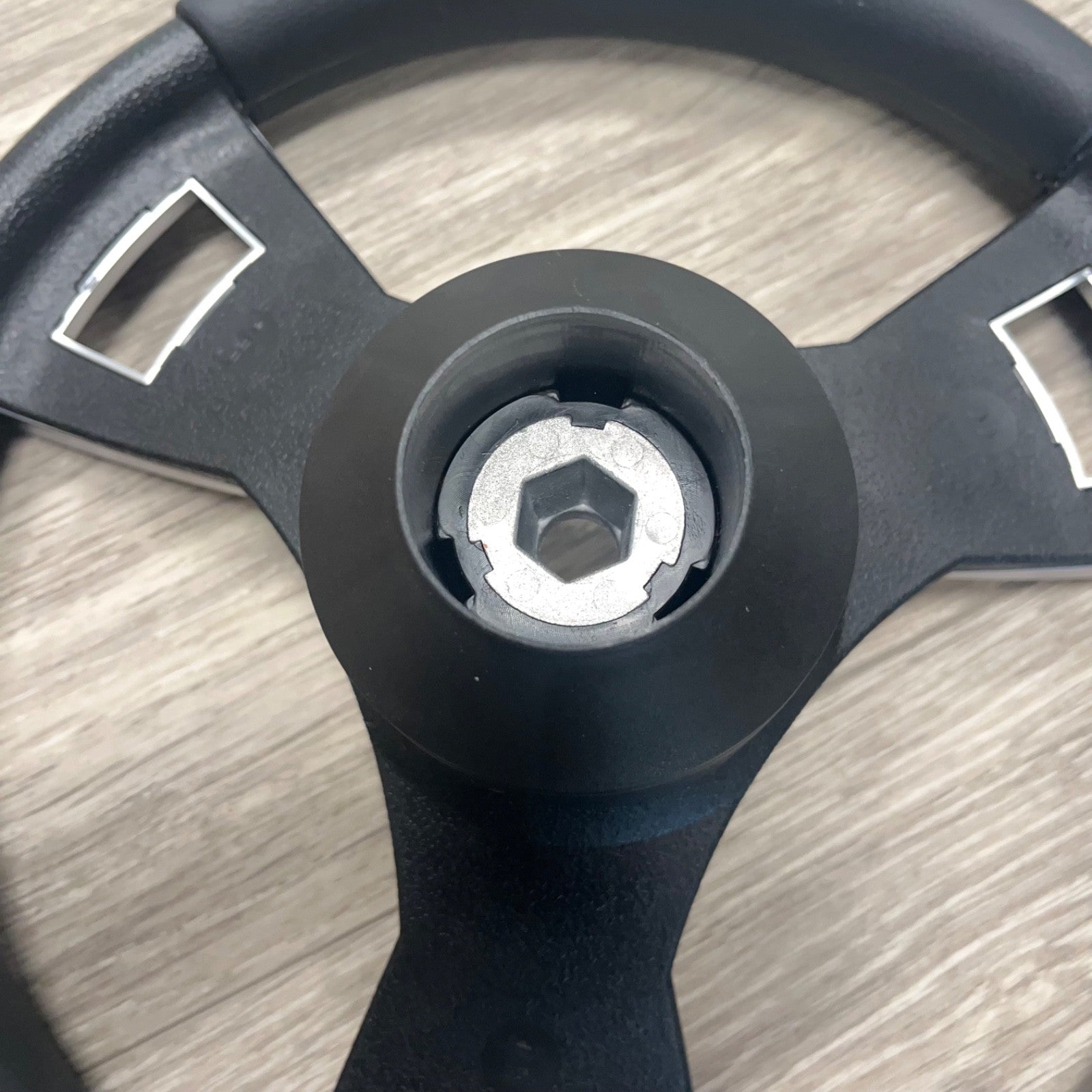 Model M13B Black & Silver Steering Wheel fits CLUB CAR PRECEDENT Golf Carts