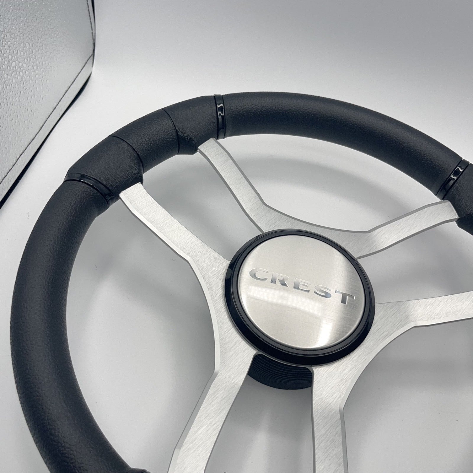 Malera Boat Steering Wheel Brushed Aluminum Spokes | Crest Boats