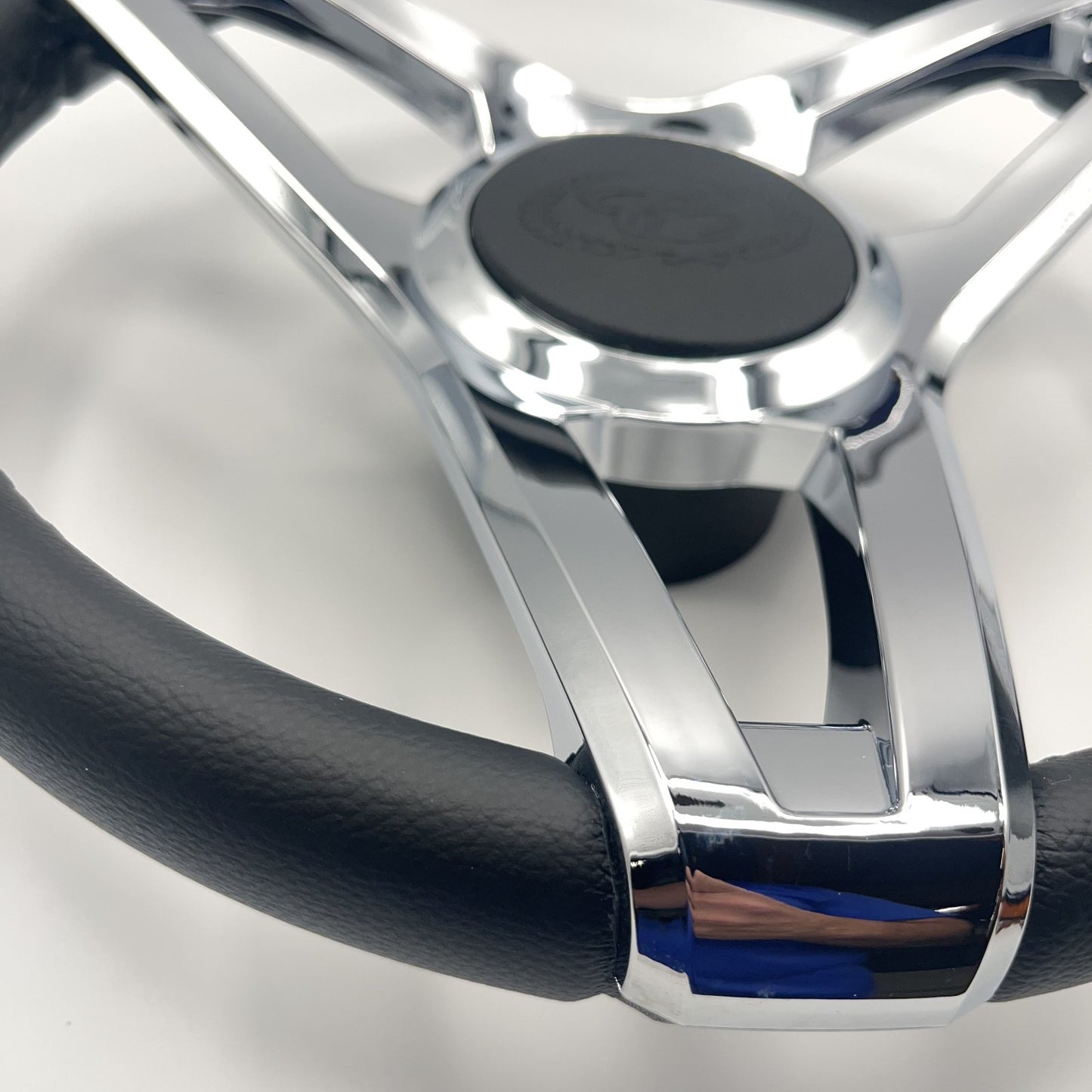 Cobalt Boat Steering Wheel Plastic Spoke Leather Stitched Rim | Cobalt Logo