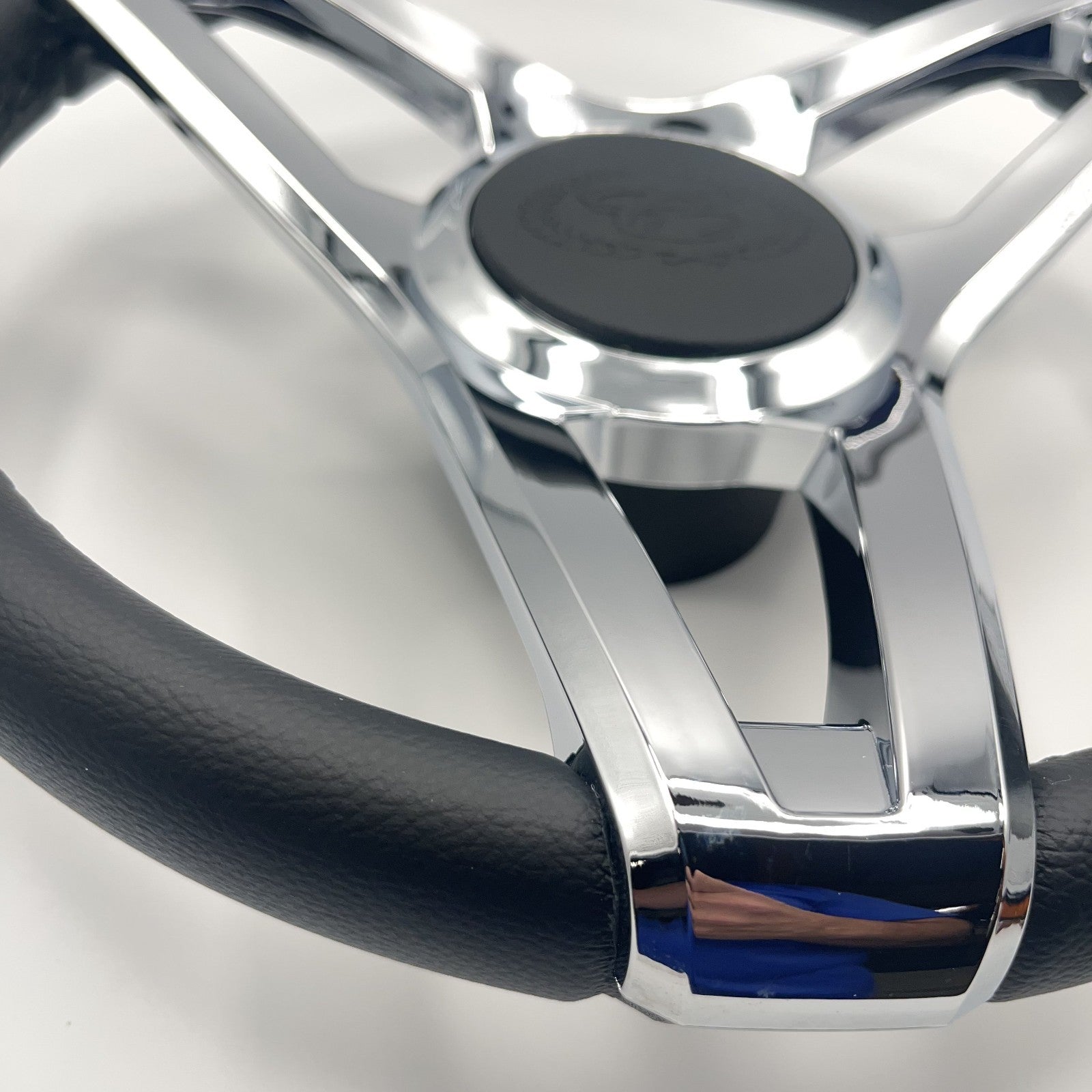 Cobalt Boat Steering Wheel Plastic Spoke Leather Stitched Rim | Cobalt Logo