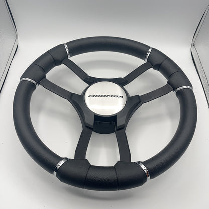 Malera Boat Steering Wheel Black Aluminum Spokes | Moomba Boats