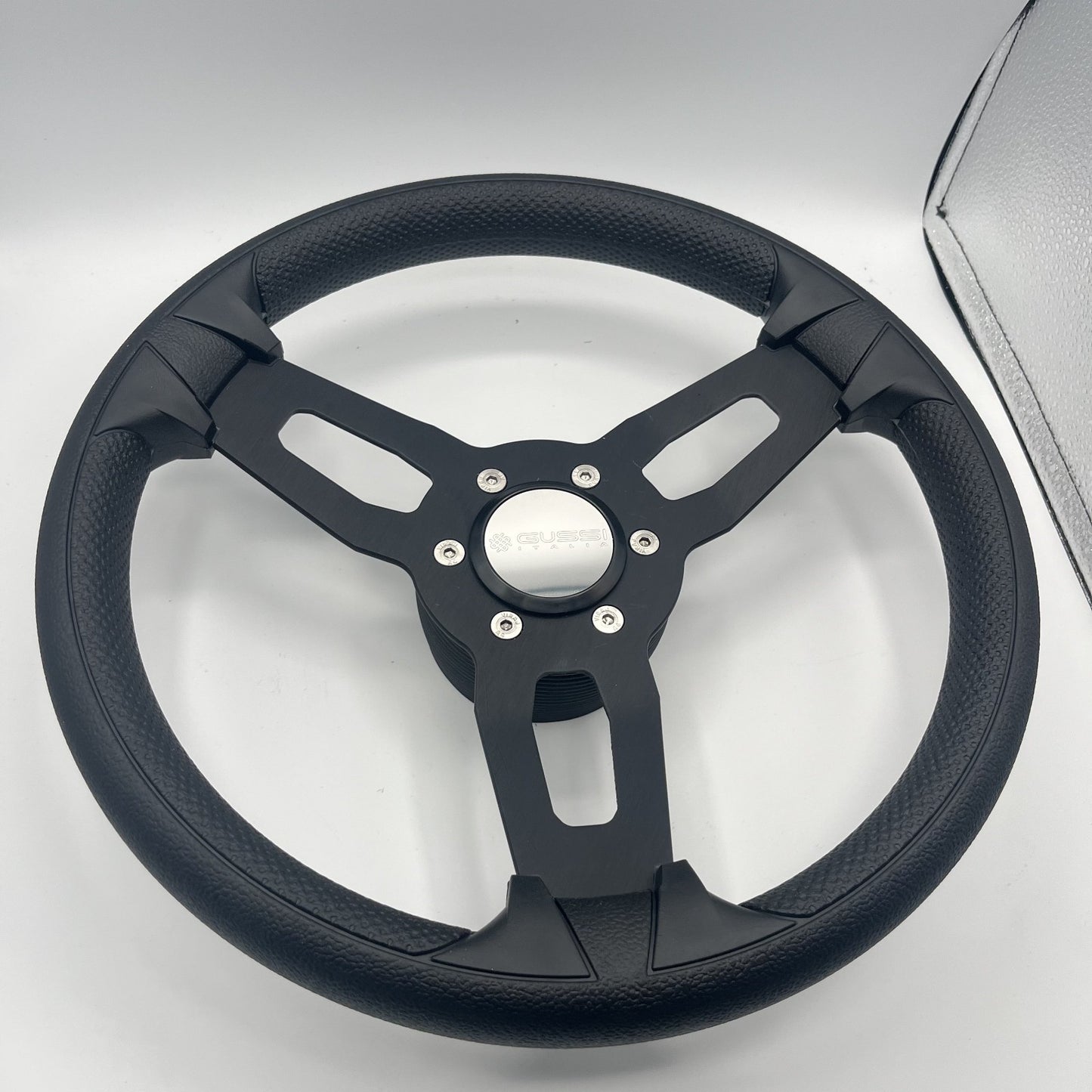 Gussi Italia Model 15 Steering Wheel Blk Brushed Alum Spokes | Gussi Stainless