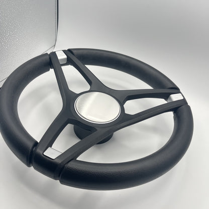 Molino Black w/Soft Touch Urethane Rim Boat Steering Wheel | Blank