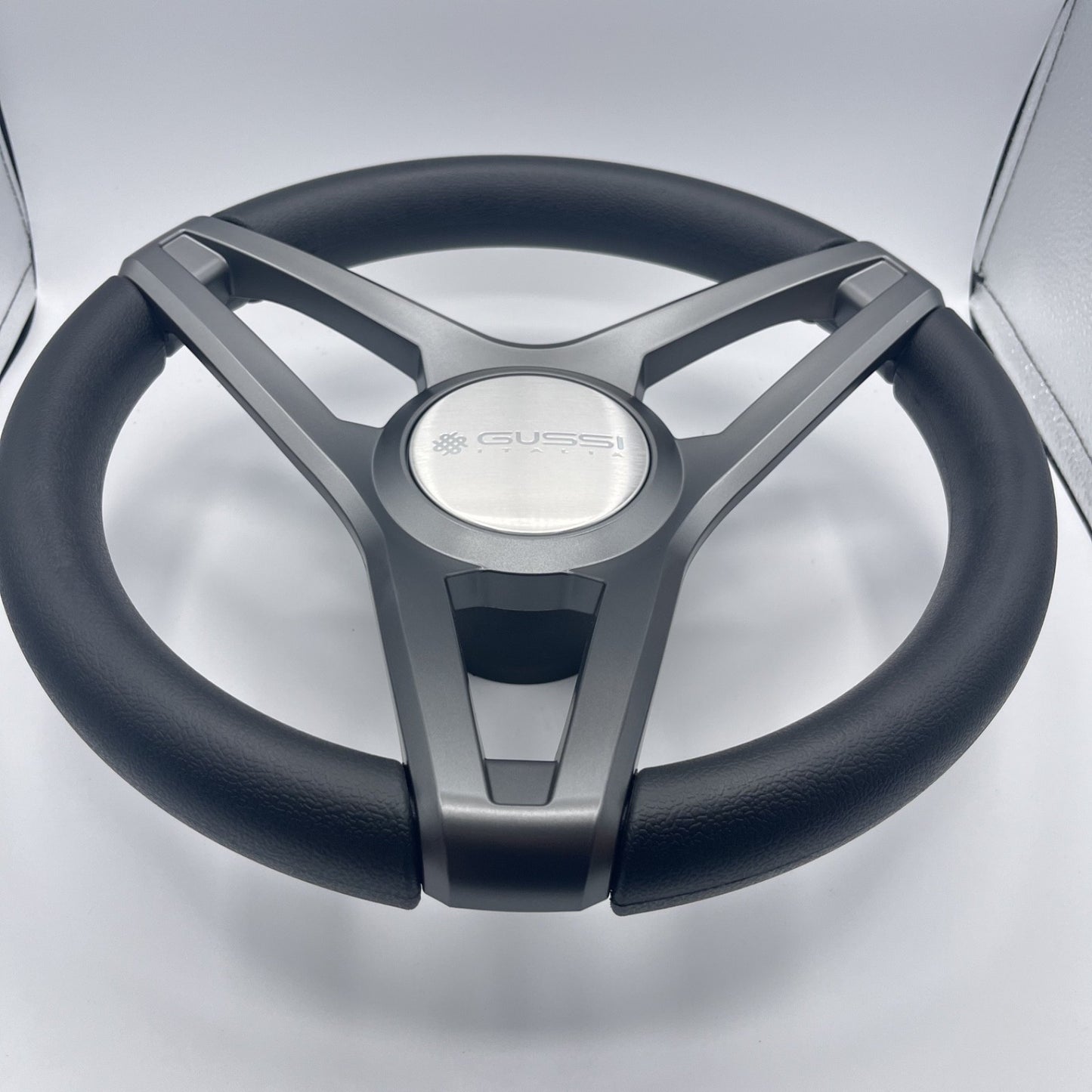 Molino Gray w/Soft Touch Urethane Rim Boat Steering Wheel | Gussi Italia