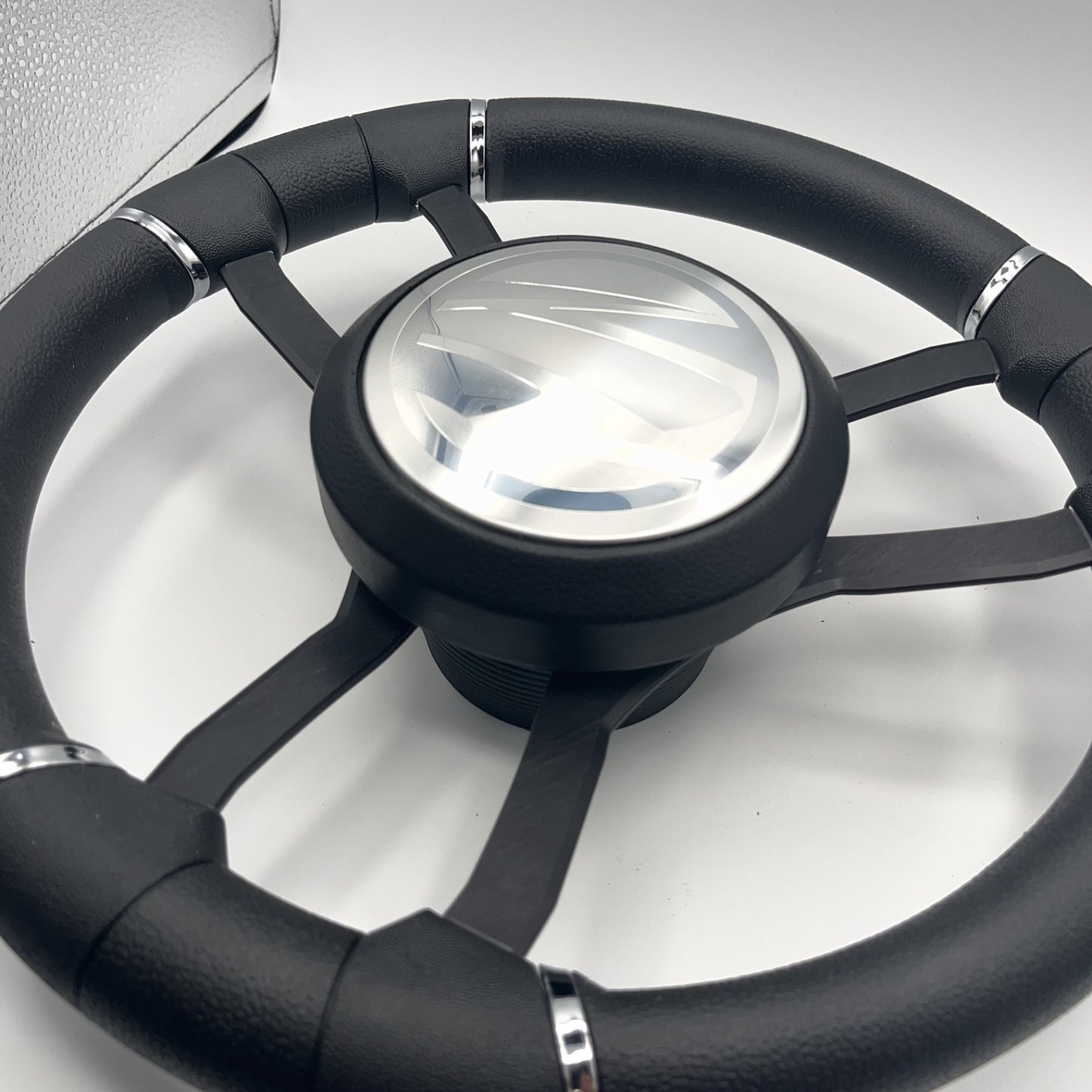 Malera Boat Steering Wheel Black Aluminum Spokes - Tige Boats