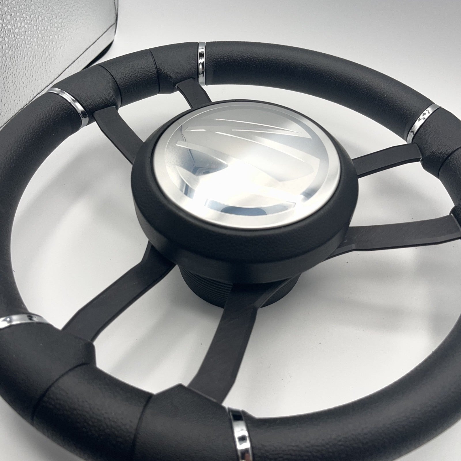 Malera Boat Steering Wheel Black Aluminum Spokes - Tige Boats