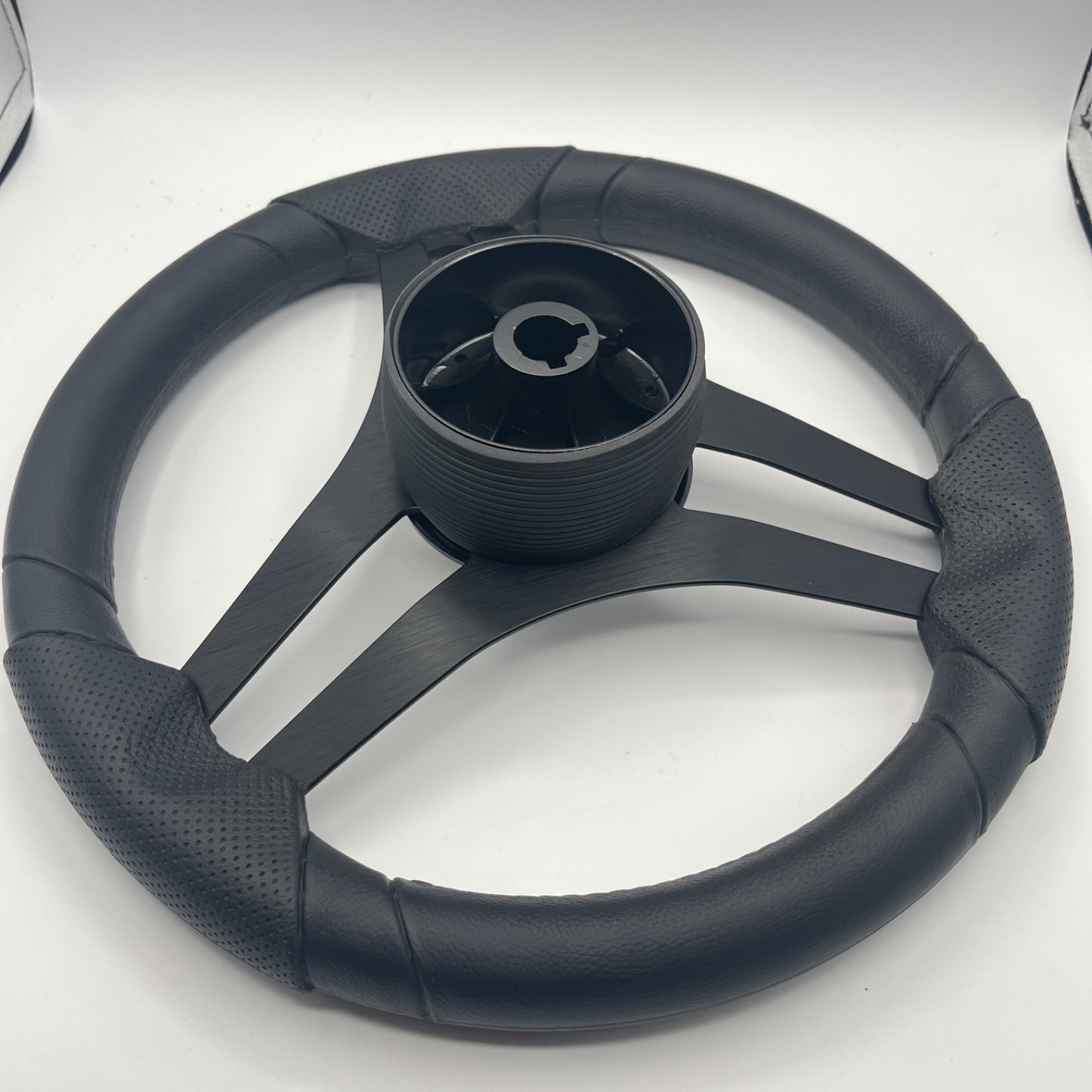 Molinara Marine Steering Wheel Black Brushed Alum Spokes | Lowe Boats