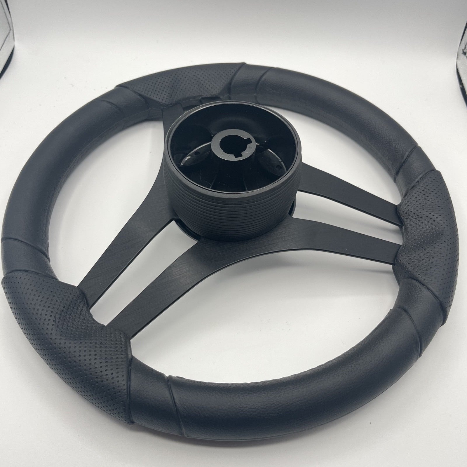 Molinara Marine Steering Wheel Black Brushed Alum Spokes | Lowe Boats