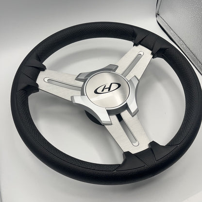 Model 15 Marine Steering Wheel Brushed Alum Spokes | HarrisKayote