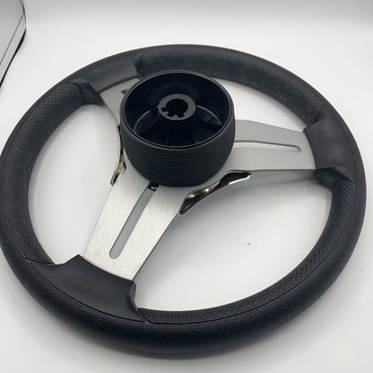 Model 15 Marine Steering Wheel Brushed Aluminum Spokes | Smokercraft