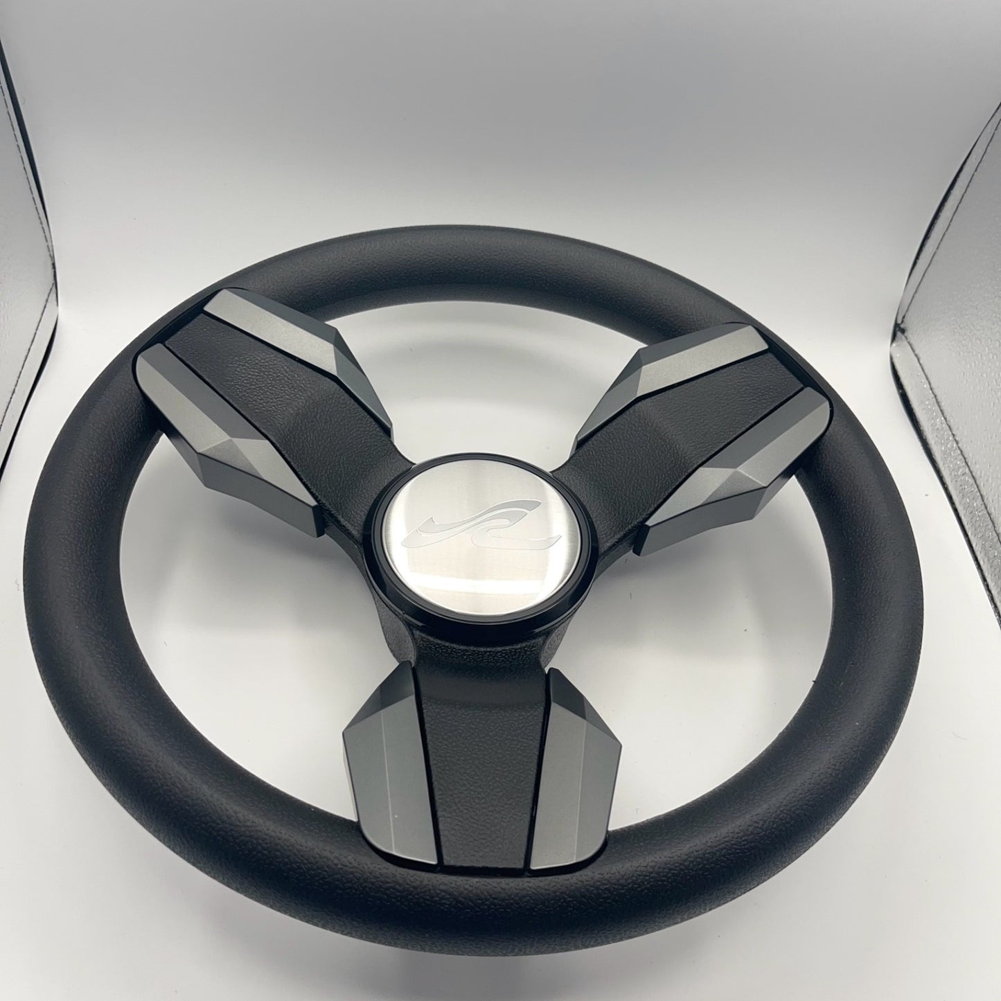 Collina Boat Steering Wheel Dark Gray Inserts - SeaRay - Keyed ONLY