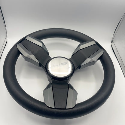 Collina Boat Steering Wheel Dark Gray Inserts - SeaRay - Keyed ONLY