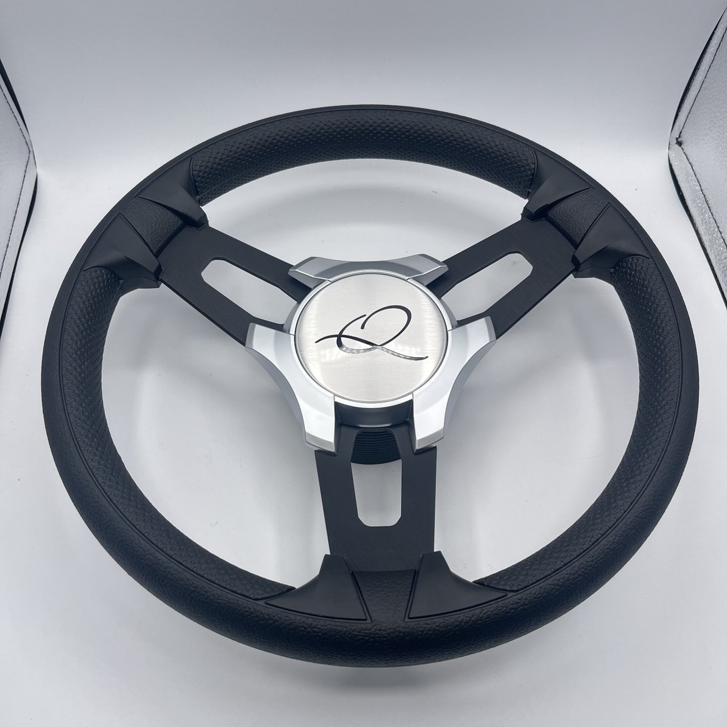 Gussi Italia Boat Model 15 Steering Wheel Black Brushed Alum Spokes | Apex