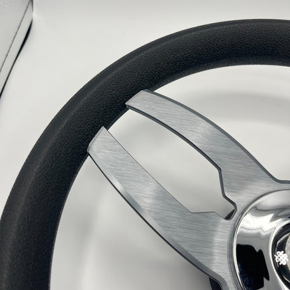 Cabrio Boat Steering Wheel Gray Brushed Alum Spoke | Gussi Italia