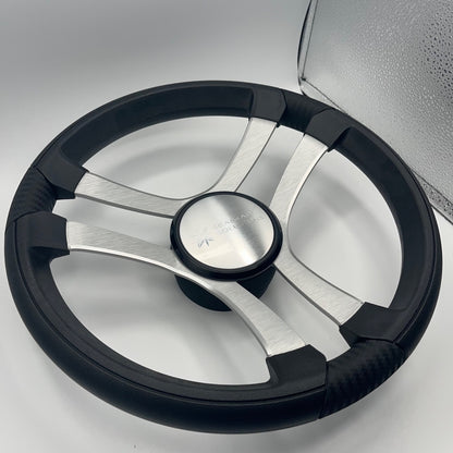Benaco Boat Steering Wheel Brushed Aluminum Spokes | Seastar Solutions